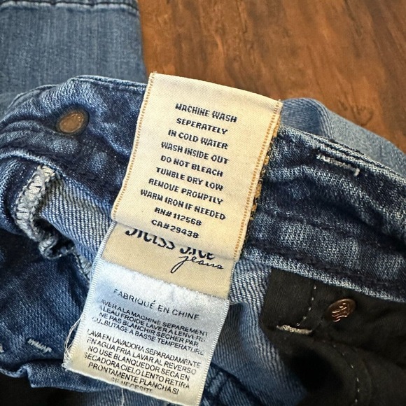 MISS ME Distressed Bootcut Jeans w Flap Pockets Rhinestone Gems #JP6122B - Picture 13 of 16